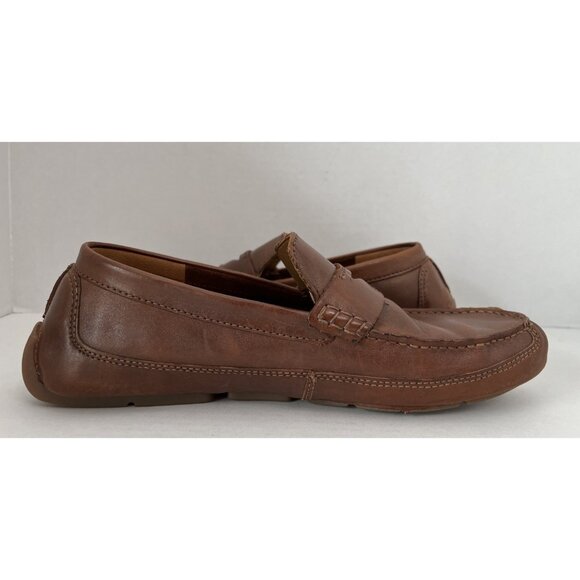 Clarks Markman Way Penny Loafer Shoes Men's 11 M Brown Leather Slip On Driving - Picture 9 of 11